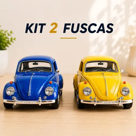 Kit 2 Fusca Miniatura Metal Coleção Carrinho Fusquinha
