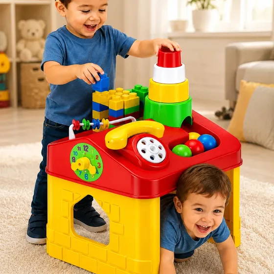 Casa De Atividades Brinquedo Educativo Infantil Bebê 28 Pçs