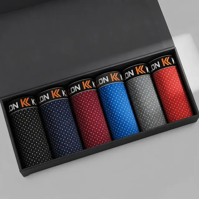 Kit 6 Cuecas Box Boxer Dry Fit Masculina Microfibra Premium Multicolorido Liso G