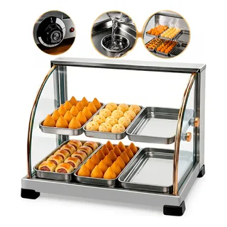 Vitrine Estufa Salgados Marchesoni 6 Bandejas Dupla Ouro