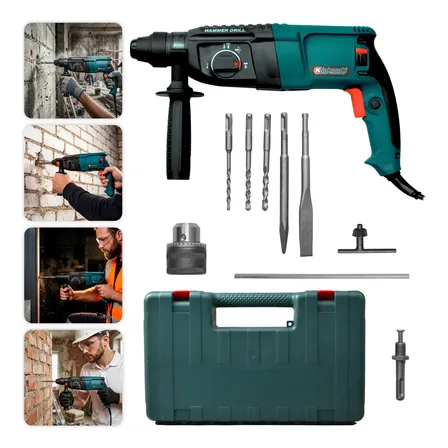 Martelete Rompedor Rotativo 1200w Sds Profissional Knakasaki Azul 220v