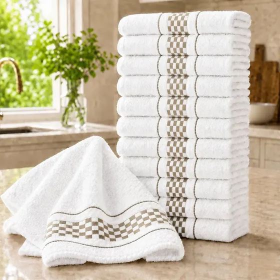 Kit 5 Panos De Prato Luxo Atoalhados Alta Absorção Premium