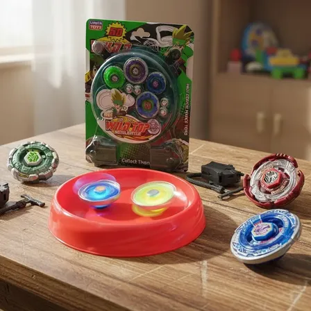 Kit Beyblade Metal Led 2 Lançadores Arena Novidade Multicolor
