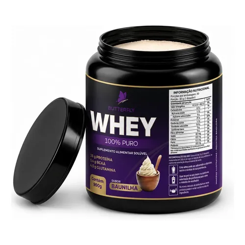 Whey Protein 100% Puro Baunilha 900g Butterfly