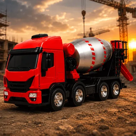 Caminhão Betoneira Iveco Bi Truck Miniatura Escala 1:30 Vermelho