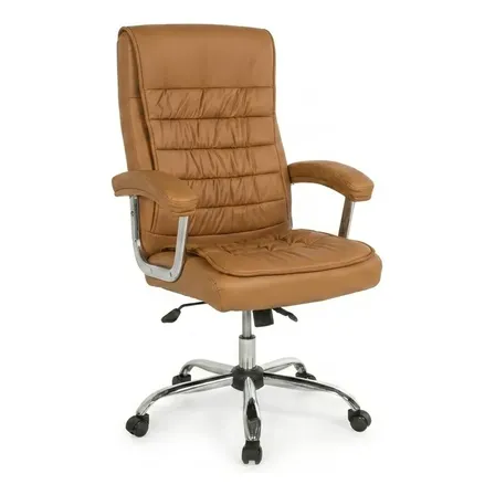 Cadeira De Escritório Presidente Ergonômica Estofado Couro
