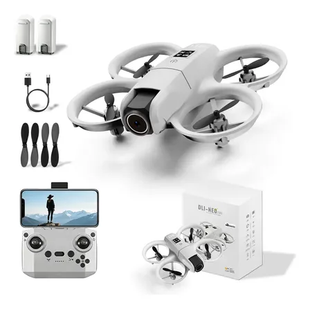Drone Neo Com Câmera 4k Full Hd Wifi Cor Cinza 2 Baterias Branco