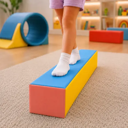 Trave De Equilíbrio Infantil Para Psicomotricidade Espuma Arco Íris