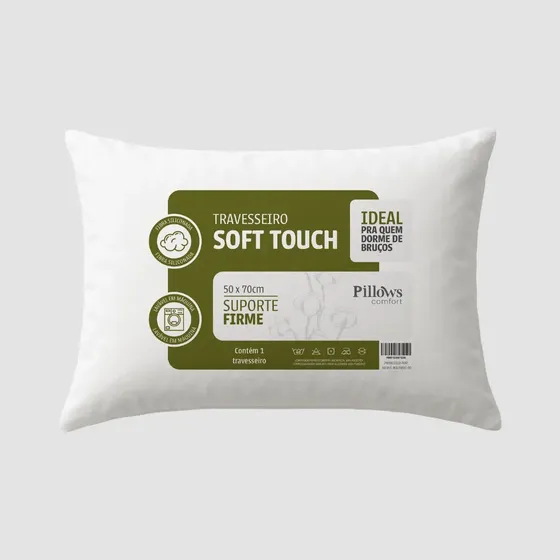 Travesseiro Antialérgico Soft Coton 50x70cm Fibra Siliconada