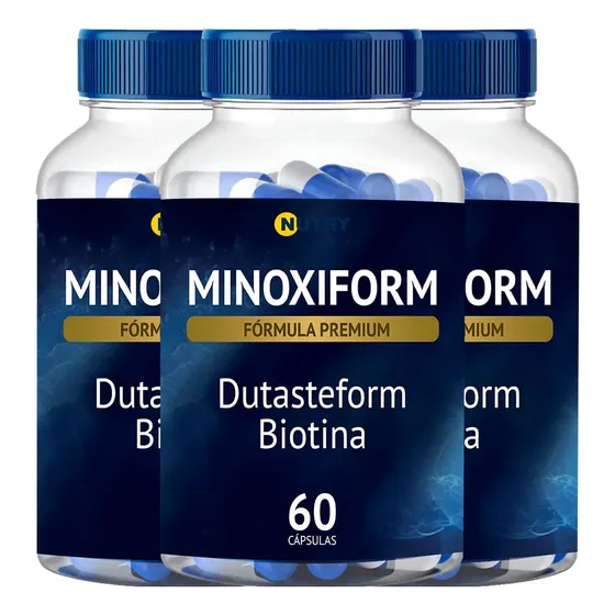 3x Minoxiform 5 Mg Dutasteform 0,5mg Biotina 10mg 180 Caps
