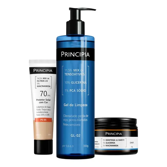 Principia Kit Protetor Cor 1.0 + Limpeza Suave + Hidrata
