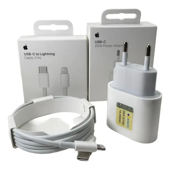 Kit Carregador Turbo 20w E Cabo Lightning 1m Original Apple