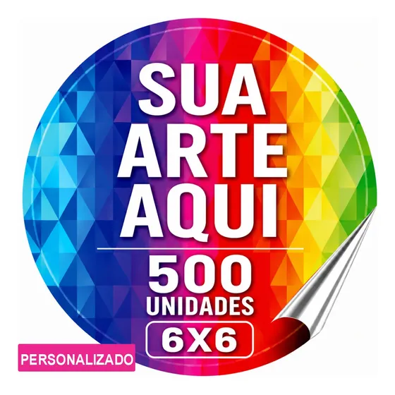 500 Etiqueta Adesivo 6x6 Rótulo Vinil Personalizado Oferta