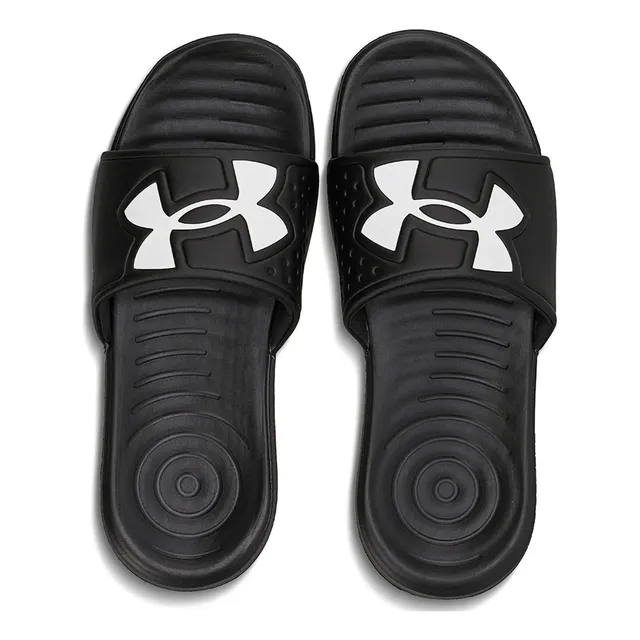 Chinelo Slide Under Armour Ansa Light Esportivo Eva Descanso Preto/preto/branco Liso 39/40