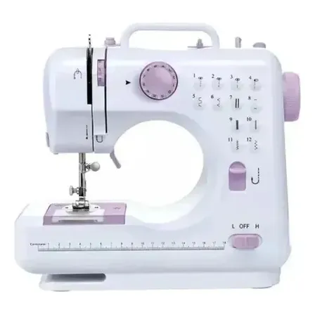 Máquina De Costura Elétrica Multifuncional Portátil 12 Modos Branco 127/220v