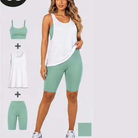 Kit Conjunto Fitness Short Cós Alto Top + Regata Dry Fit