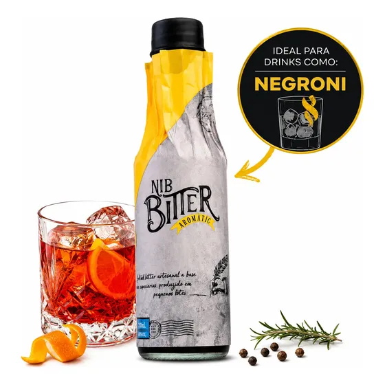Bitter Aperitivo Aromatic Nib 150ml Para Drinks Coqueteleira