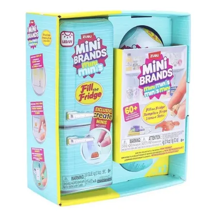 Mini Geladeira Com 2 Bolas Com Mini Brinquedos Comidinha Azul-turquesa