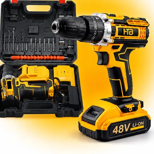 Parafusadeira Furadeira Impacto Sem Fio 48v 2 Bateria Bivolt