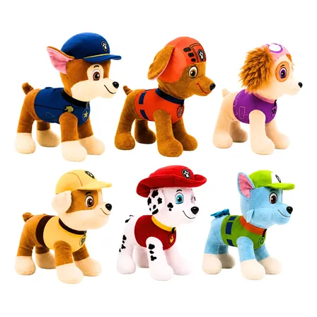 Kit 6 Urso Pelúcia Patrulha Canina Coleção Musical Infantil Diversas Cores