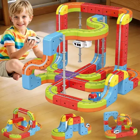Elétrico Magnético Trilho Trem Brinquedo Infantil Kit 152pcs Dc