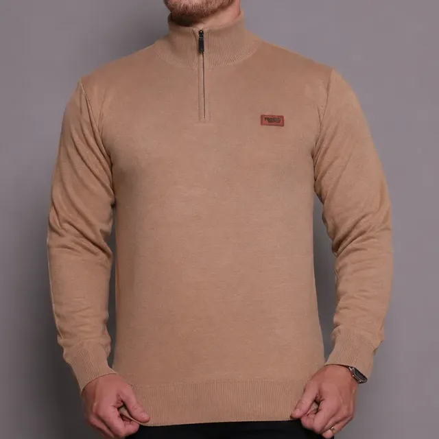 Suéter Masculino Zíper Gola Alta Red Nose Básico Inverno