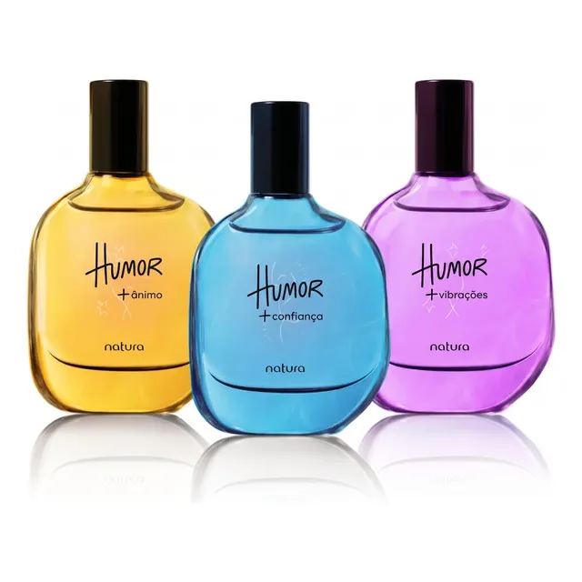 Kit Natura Humor Mood Boosters: Colônia Vibrações 25ml + Confiança 25ml + Ânimo 25ml (layering/sobreposições))