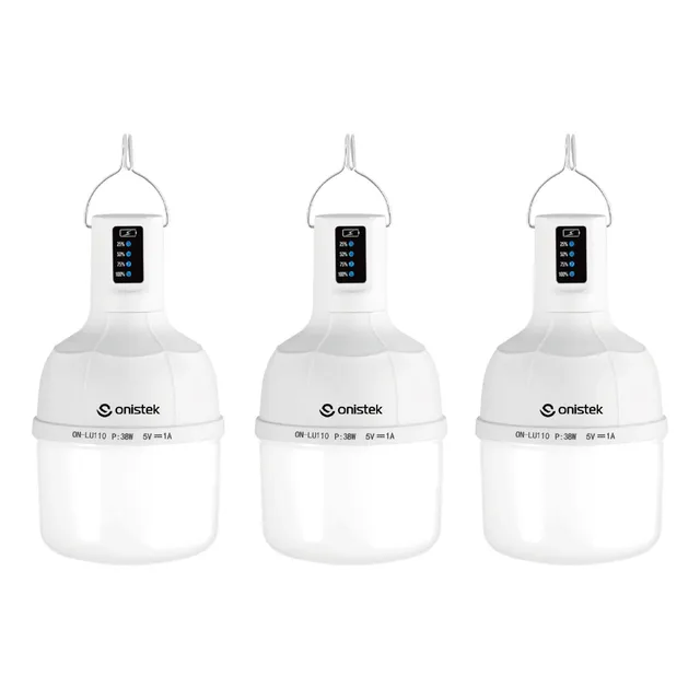 Kit3 Lâmpada De Led Recarregável Usb Acampamento Pesca Bulbo Branco-3pcs 127/220v