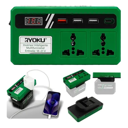 Para Inversor De Bateria De Lítio Ryoku Plugue Duplo Multius