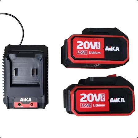 Kit Com 2 Baterias Lithium 4.0ah Carregador Bivolt Aika Mz