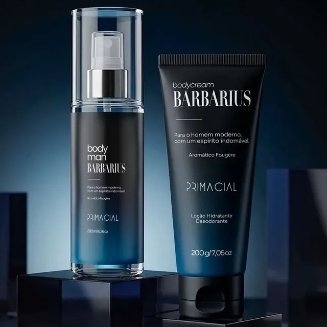 Kit Body Splash Barbarius + Hidratante Desodorante Masculino