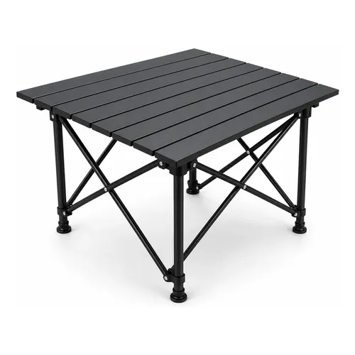 Mesa Dobrável Metal Alumínio Camping Praia 50cm Preto