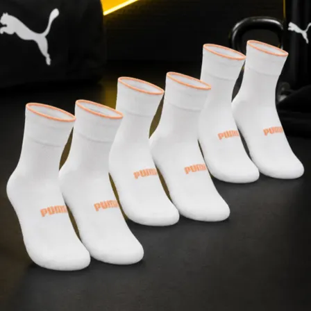 Kit 3 Pares Meia Puma Poliamida Esportiva Corrida Dry Fit