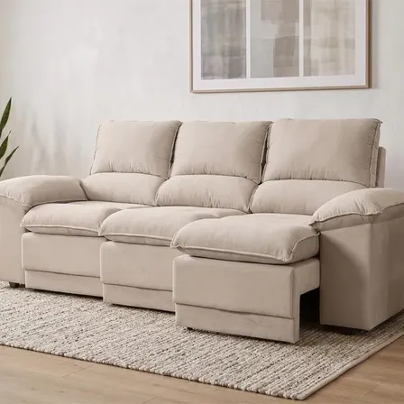 Sofá Plaza 2,3m Com Molas Assento Ret Rec Velosuede-netsofas