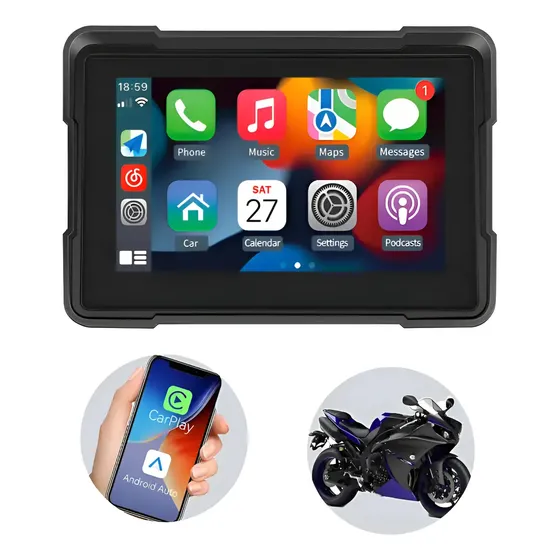 Tela De Internet Carplay De 5 Polegadas Para Motocicleta