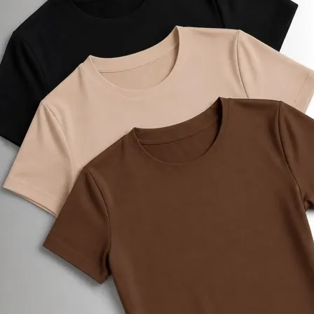 Kit 3 Camisetas Manga Curta Blusas Femininas Baby Look Comfy