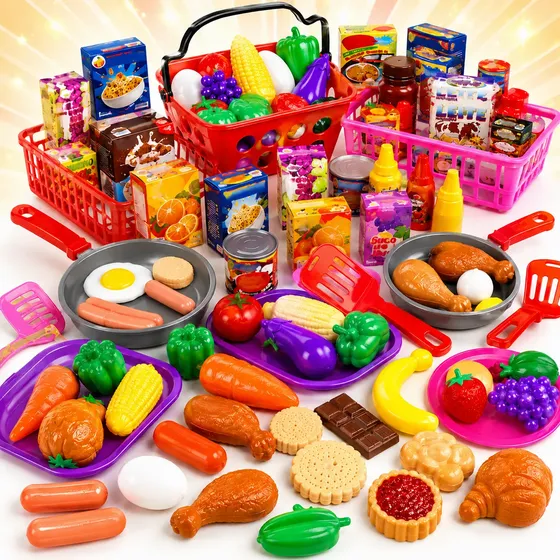 Brinquedo Comidinhas Cozinha Infantil Frutas Mercadinho 44pç