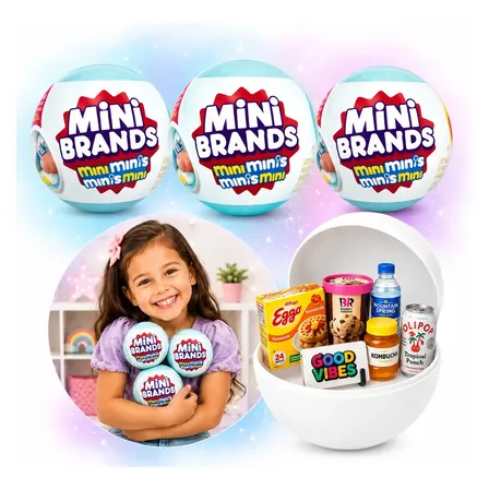 Kit 3 Bolas Capsula Surpresa Mini Brands Mini Geladeira