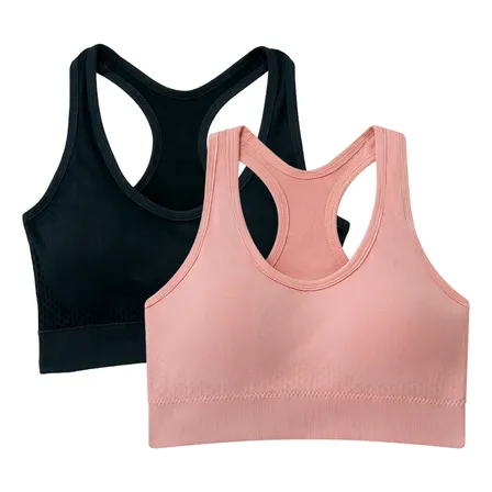 Kit 2 Top Nadador Fitness Com Bojo Costura Reforçada Fitness Preto-rosa G