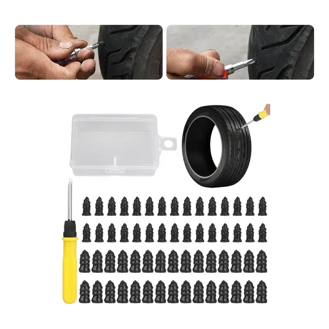 Kit 61 Parafusos Reparo Pneu Para Carro Moto Camionete Utv