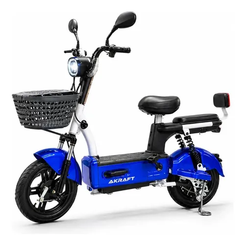 Bicicleta Scooter Elétrica - Sem Cnh - Com Autonomia De 50km Azul