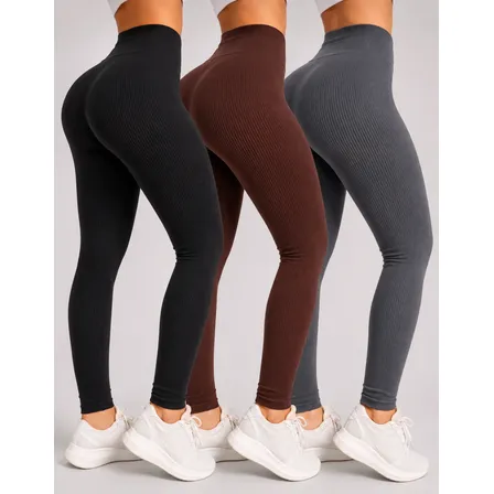 Kit 3 Calças Legging Peluciada Térmica Canelada Aveludada