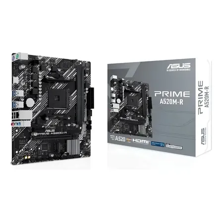 Placa Mãe Asus Prime A520m-r Am4 Ddr4 M.2 Chipset A520 Hdmi Preto