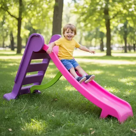 Escorregador Playground Infantil 3 Degraus Medio Apartamento Rosa