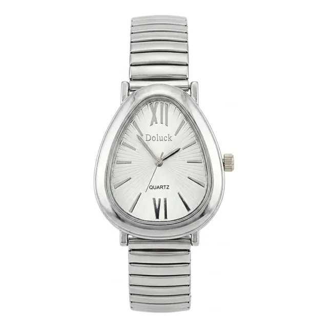 Relógio De Pulso Feminino Premium Aço Bracelete Tulipa Moda Prata