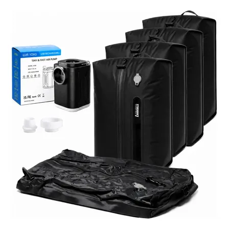 Kit 4 Sacos A Vácuo + Bomba Elétrica Portátil Viagem