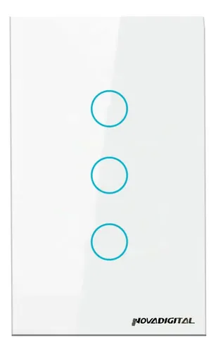 Interruptor Touch Inteligente Wi-fi + Rf433 3 Botões Branco