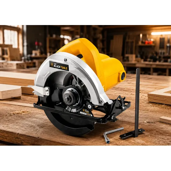 Serra Circular 185mm 1200w Profissional 127v Para Madeira Amarelo E Cinza 127v 60 Hz