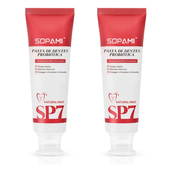 Sopami Sp7 Creme Dental Clareador Com Probióticos Sem Flúor