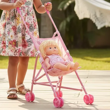Carrinho De Boneca Dobrável Infantil Passeio Brinquedo